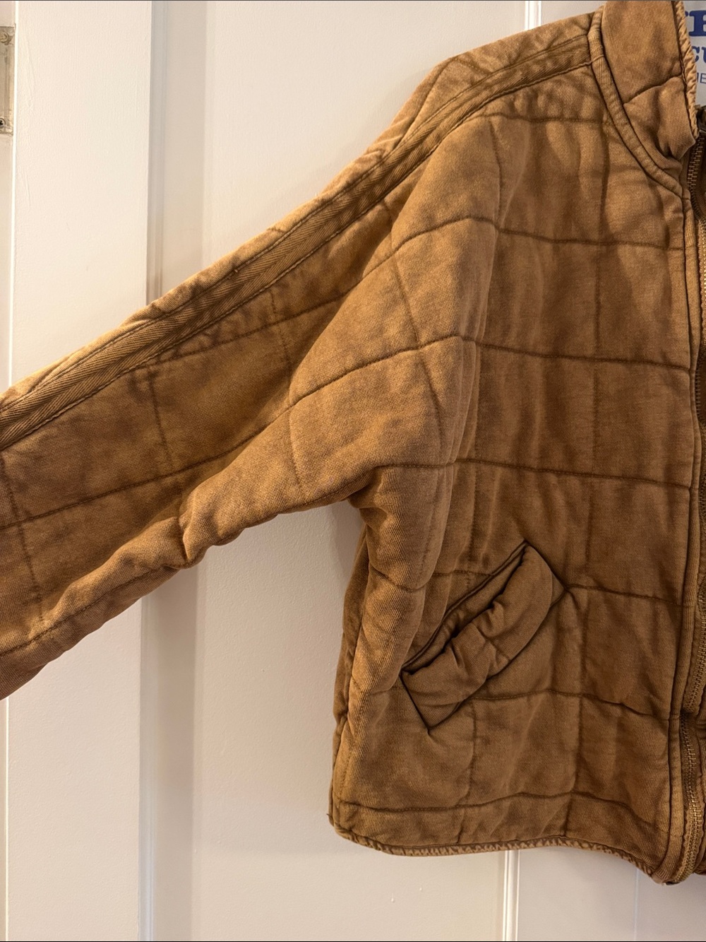 Free People Quilted Tan Brown Jacket - Picture 2 of 6